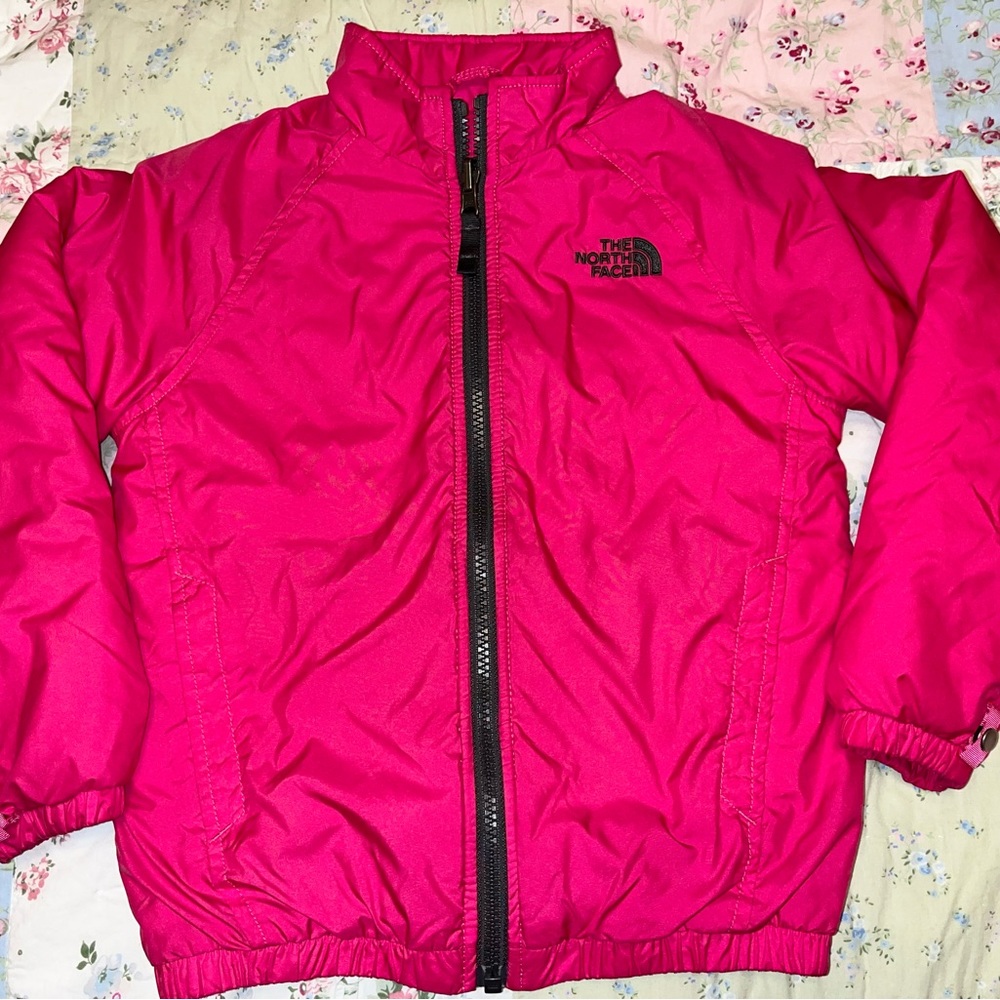 The North Face Girls hot pink filled puff jacket size 6